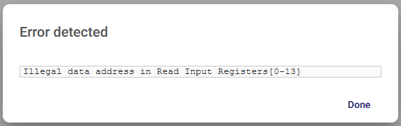 Modbus error: Illegal data address – Beijer Electronics